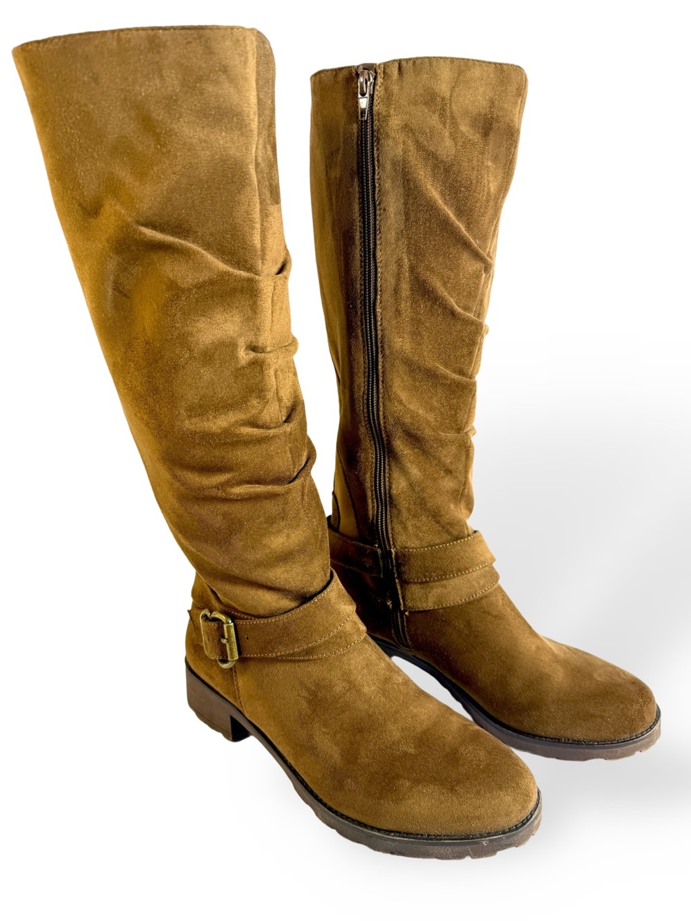 Brown Sueded Knee-High Women's Boots